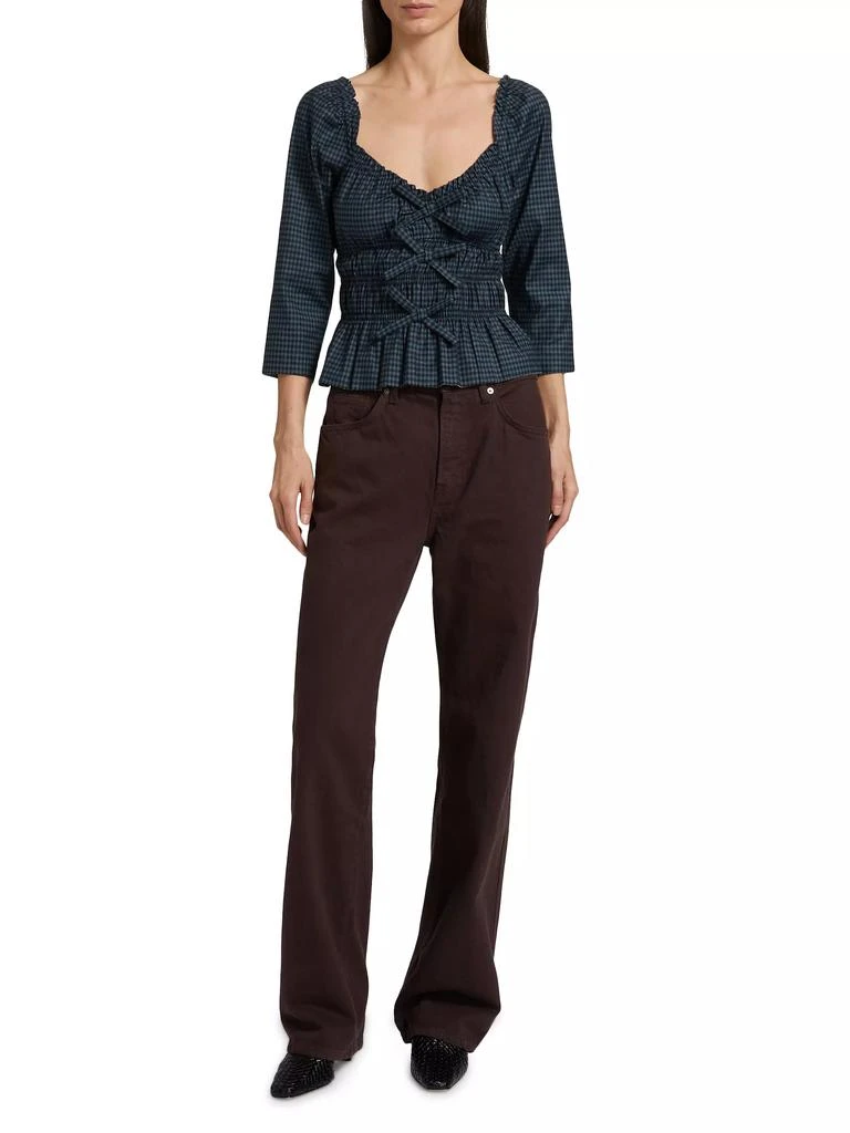 Reformation Lauryn Gingham Peplum Top 2