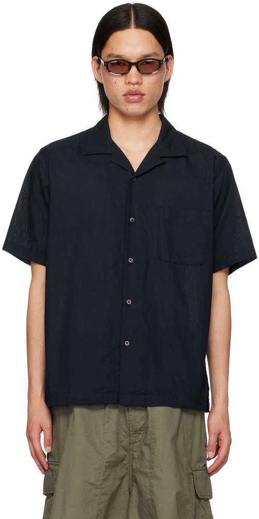 Nanamica Navy Open Collar Shirt 1