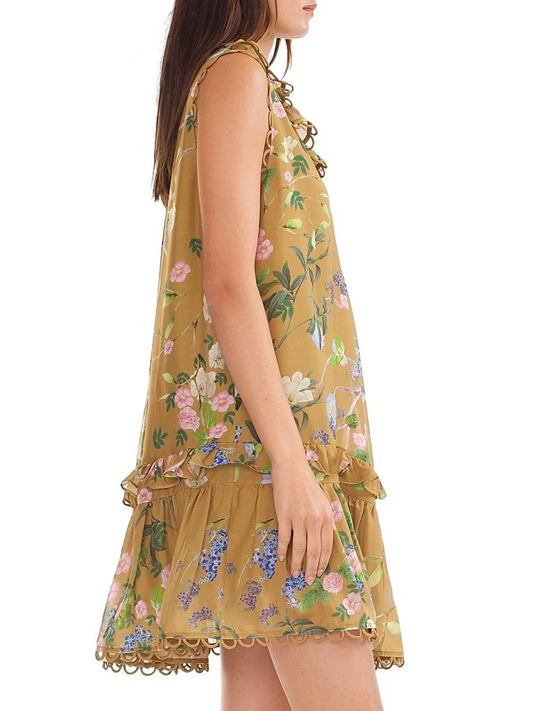 Cynthia Rowley Floral Silk Ruffled Shift Minidress 3
