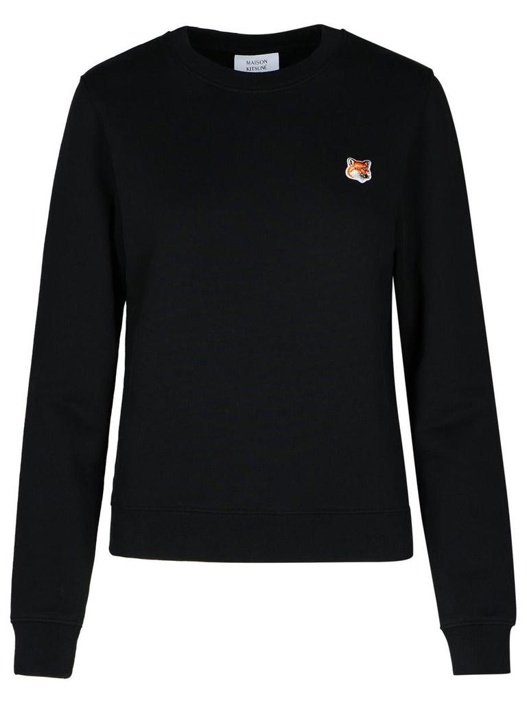 Maison Kitsune Maison Kitsuné 'Fox Head' Black Cotton Sweatshirt