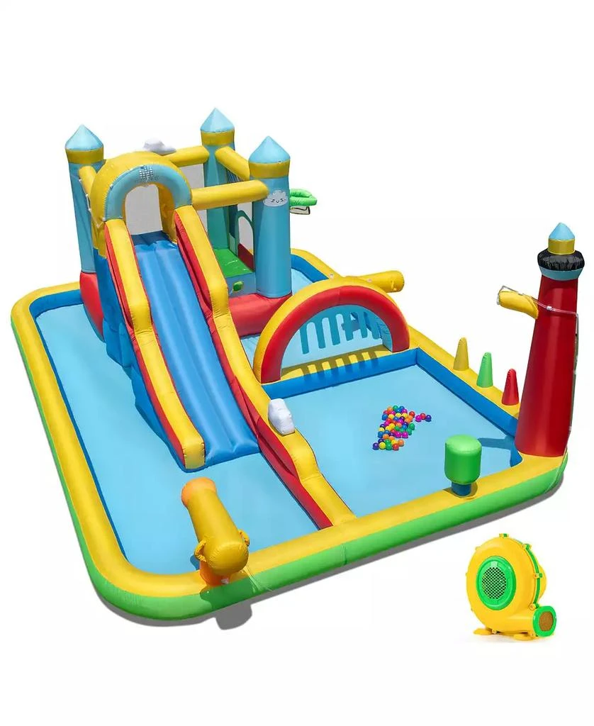Mecale Giant Inflatable Water Slide Park with Long Slide and 750W Blower Included