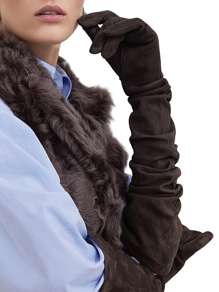 Brunello Cucinelli Couture Suede Long Gloves