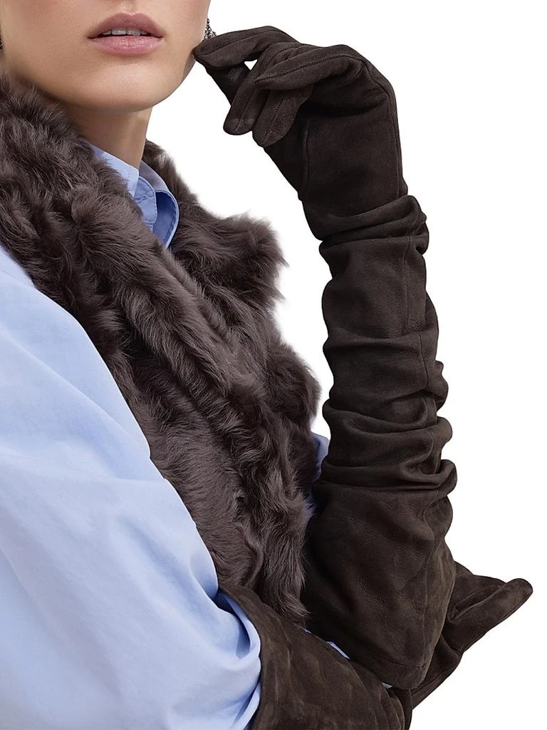 Brunello Cucinelli Couture Suede Long Gloves 2