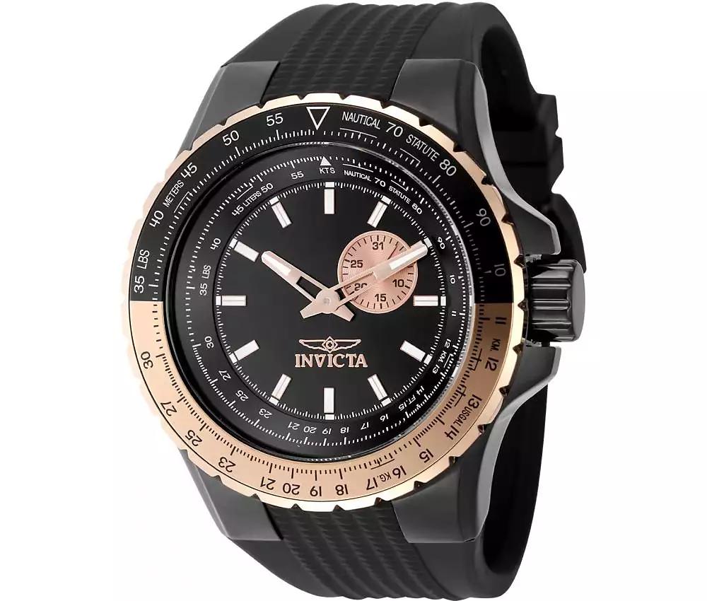 Invicta Men's 49725 Aviator Quartz VD72 Black Dial Watch