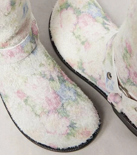 Loewe Campo floral brushed suede biker boots 5