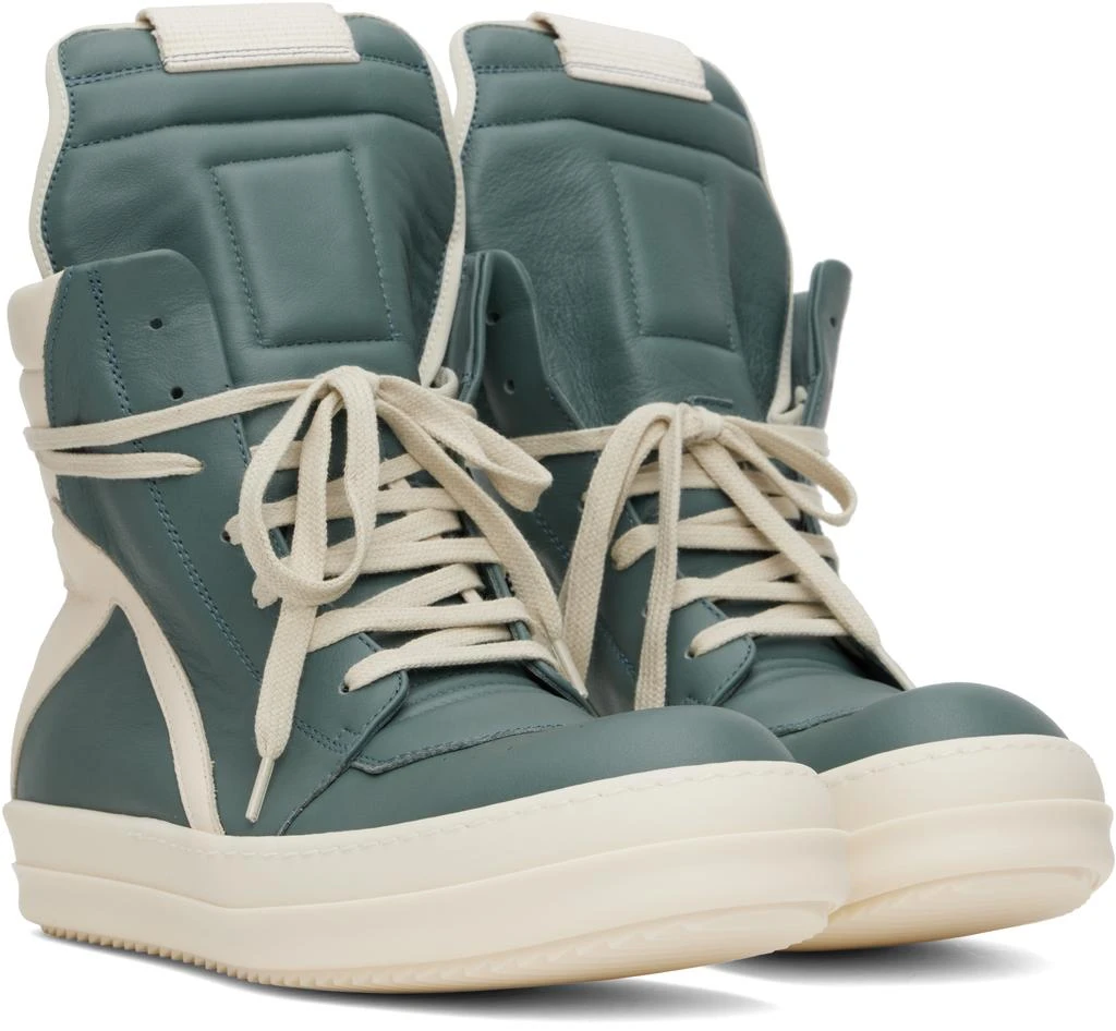Rick Owens Blue & Off-White Hollywood Geobasket Sneakers 4