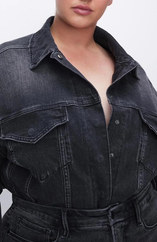 Good American Cotton Denim Trucker Jacket 8