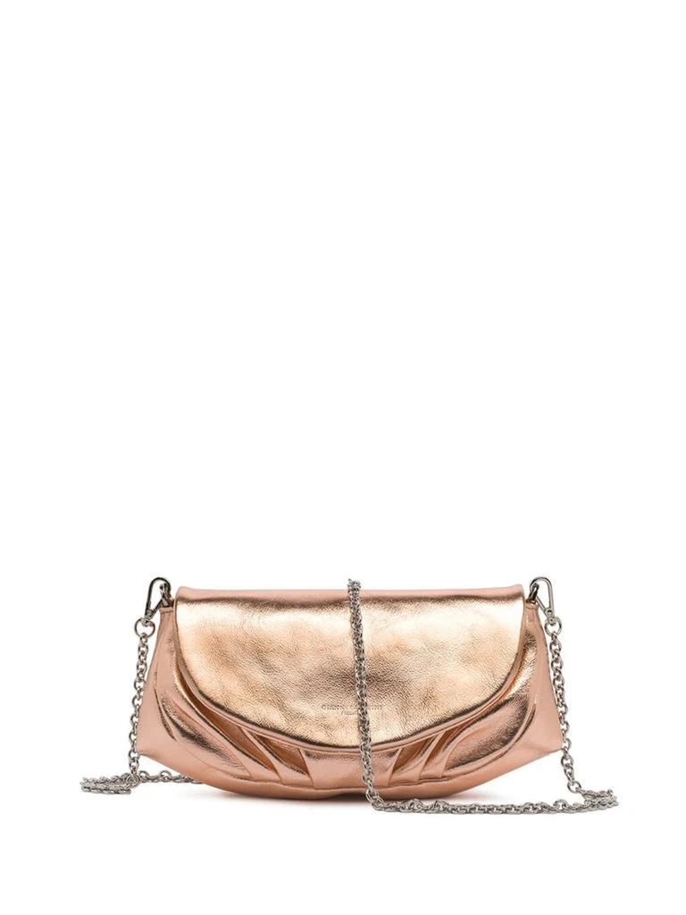 Gianni Chiarini Adele Clutch Bag In Metallic Leather With Shoulder Strap 1