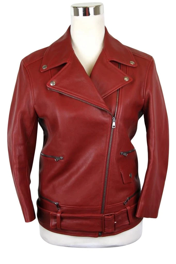 Gucci Women
s Quilted Lining Biker Leather Jacket (G 38)