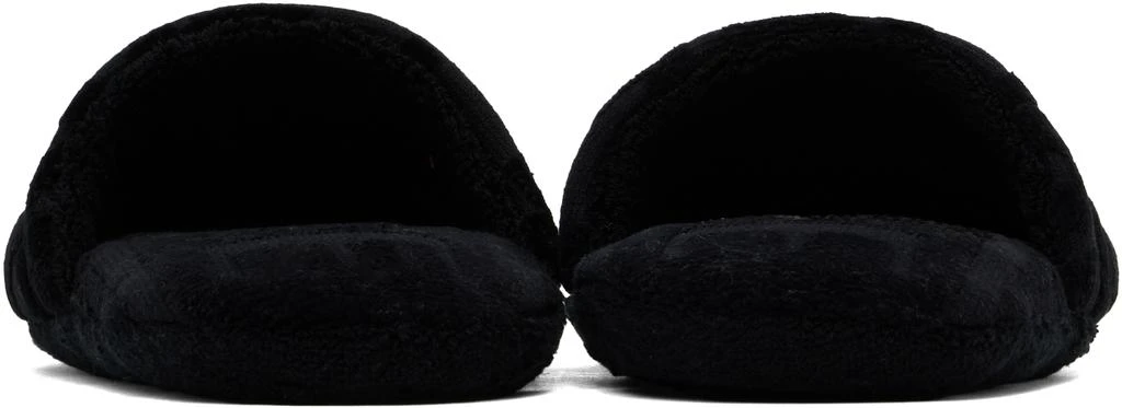 Versace Black 'Versace' Allover Towel Slippers 2