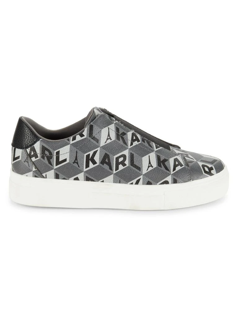 Karl Lagerfeld Gray and Black Slip-On Sneakers KARL LAGERFELD PARIS Cassanda Logo Print Slip-On Sneaker  main image 3