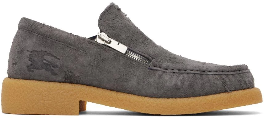 Burberry Gray Suede Chance Loafers 1