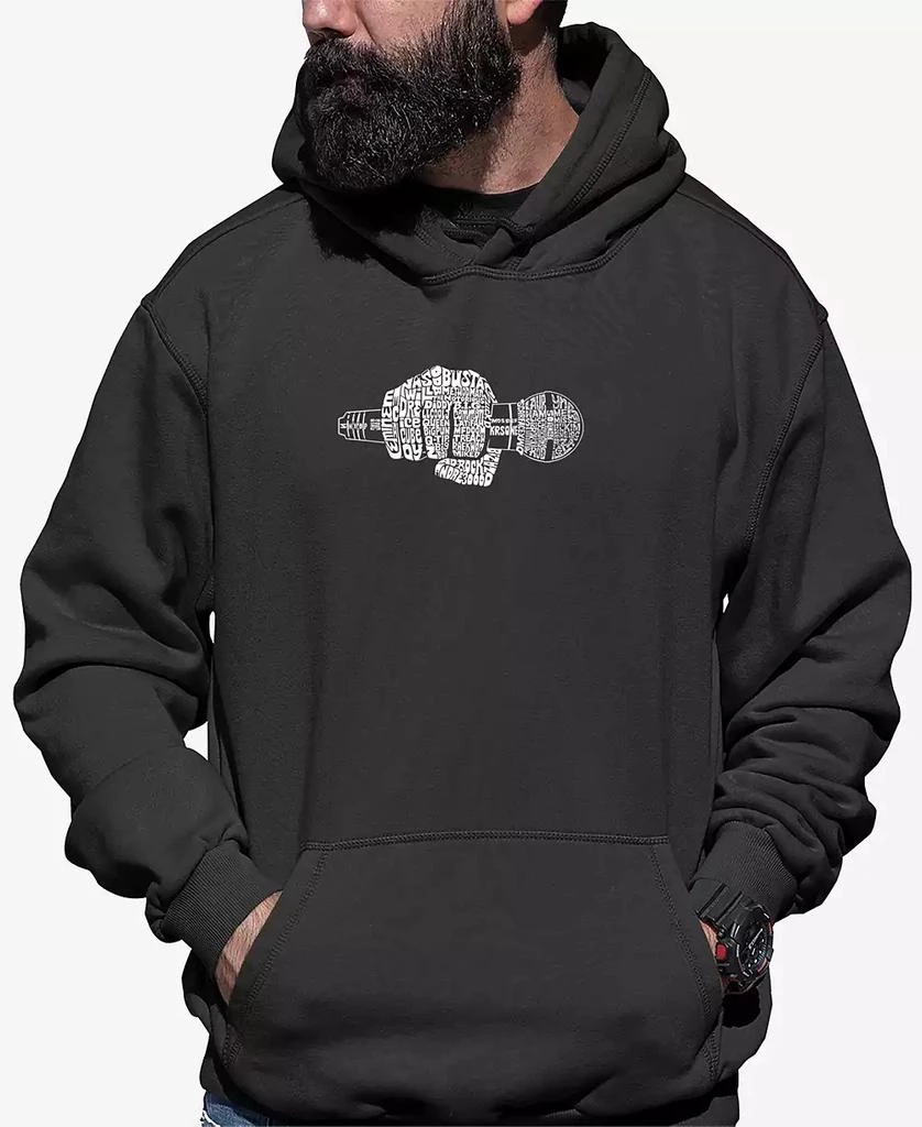 LA Pop Art Men's 90's Rappers Word Art Hooded Sweatshirt 4