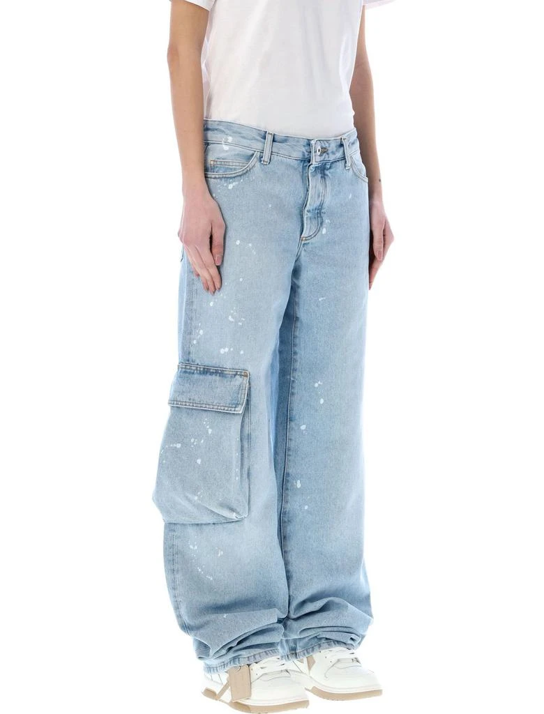 Off-White Off-White Toybox Painted Logo Patch Wide Leg Jeans 3