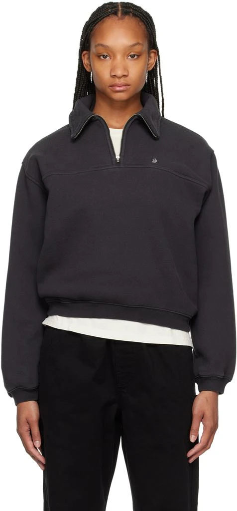 STUSSY Black Half-Zip Sweatshirt 1