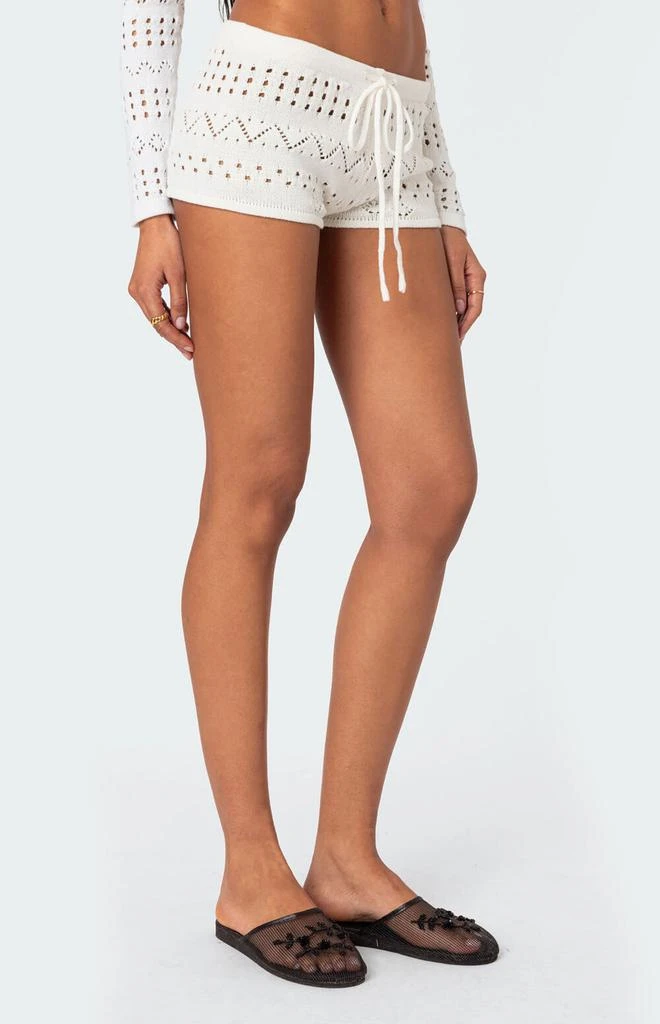 Edikted Betsy Tie Front Knitted Shorts 2