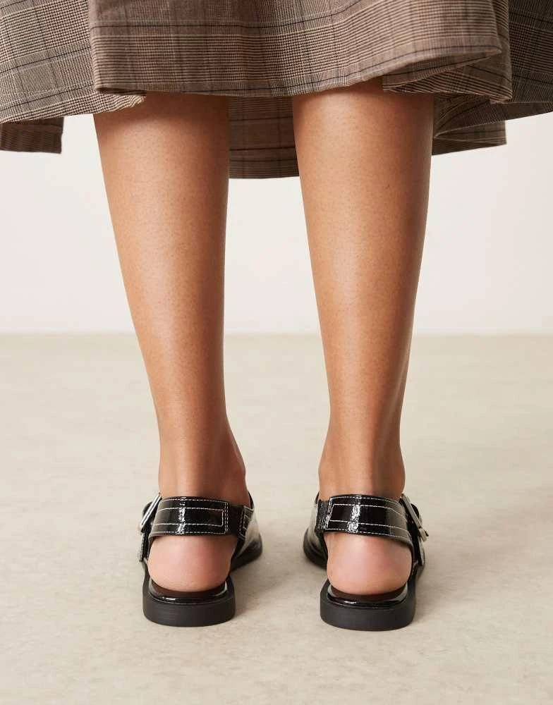 New Look New Look contrast stitch slingback sandal in black 2