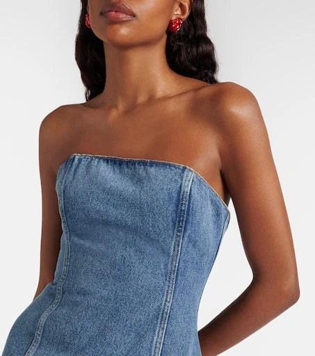 Magda Butrym Strapless denim bustier dress 4