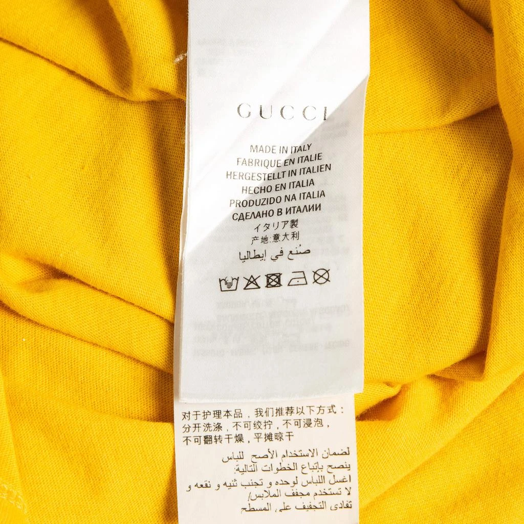 Gucci Gucci Yellow Logo Print Coco Capitan Cotton Distressed T-Shirt M 7