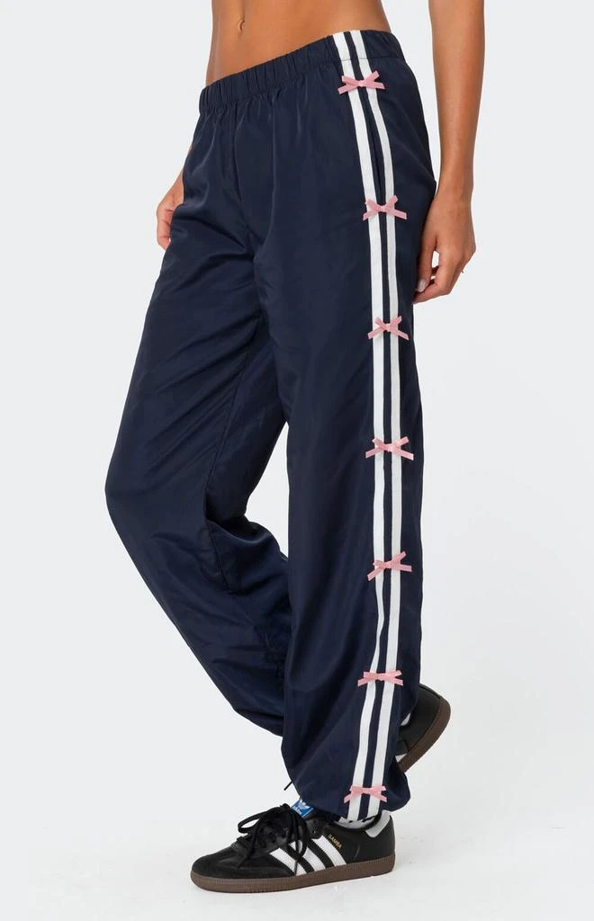 Edikted Bow Stripe Nylon Track Pants 1