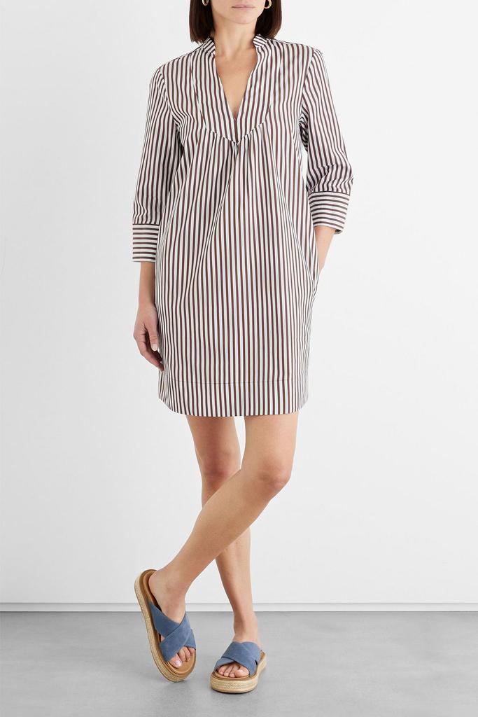 IRIS & INK Cleo striped cotton-poplin mini dress
