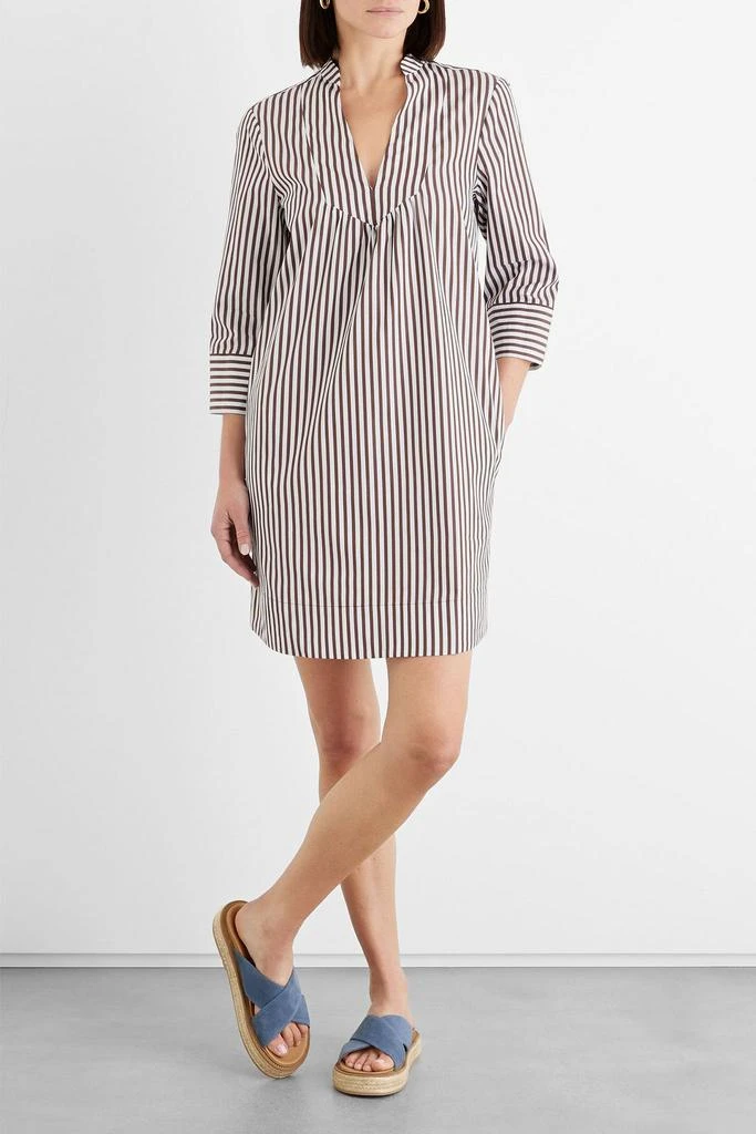IRIS & INK Cleo striped cotton-poplin mini dress 2