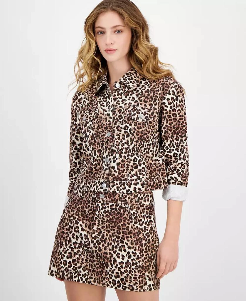 Ultra Flirt Juniors' Cotton Leopard-Print Twill Jacket 3