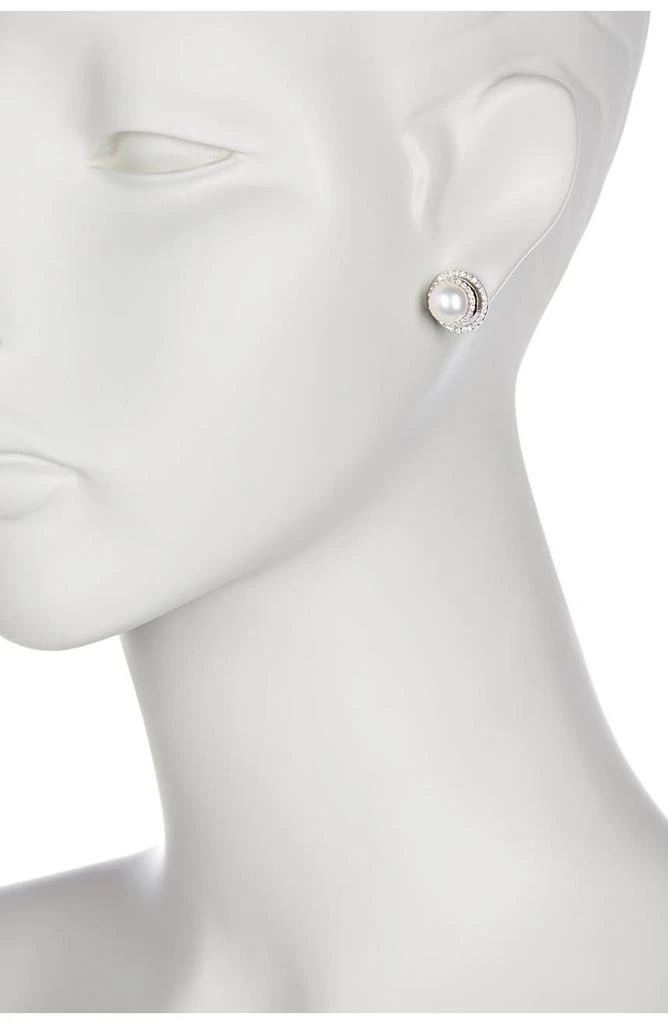 Splendid Pearls 8.5-9mm Cultured Freshwater Pearl Double Halo Pendant Necklace & Earrings Set 5