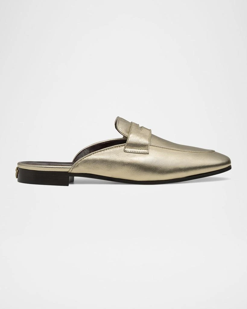 Bougeotte Metallic Leather Penny Loafer Mules 1