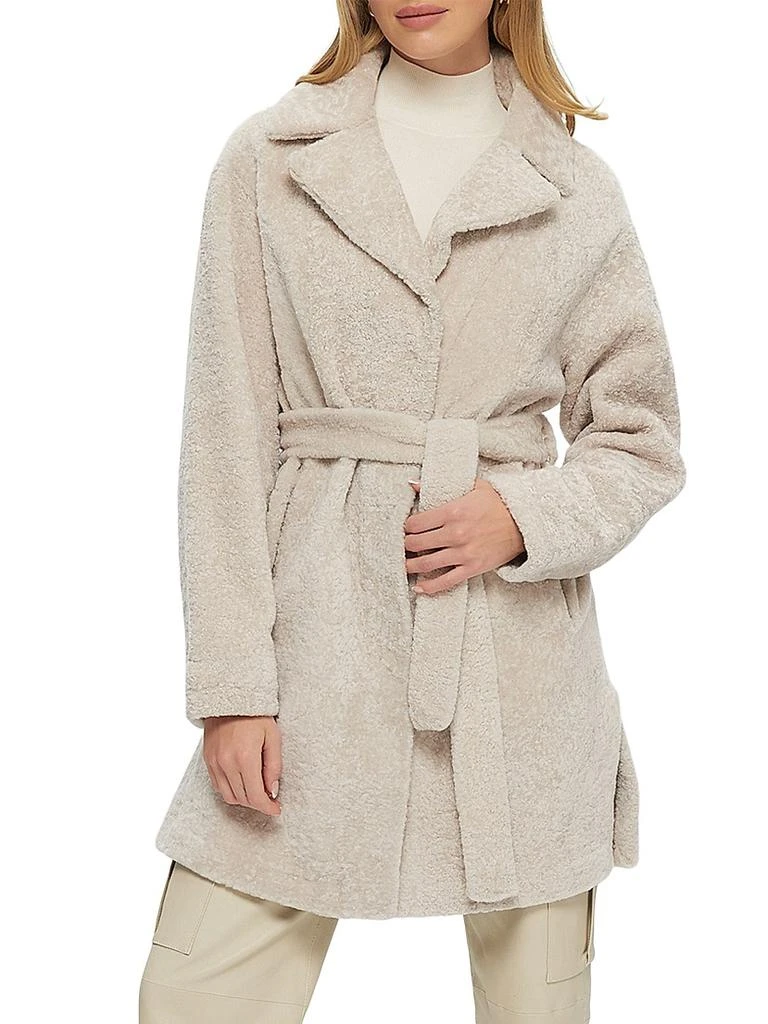 Gorski Reversible Textured Shearling Lamb Stroller Belt 2