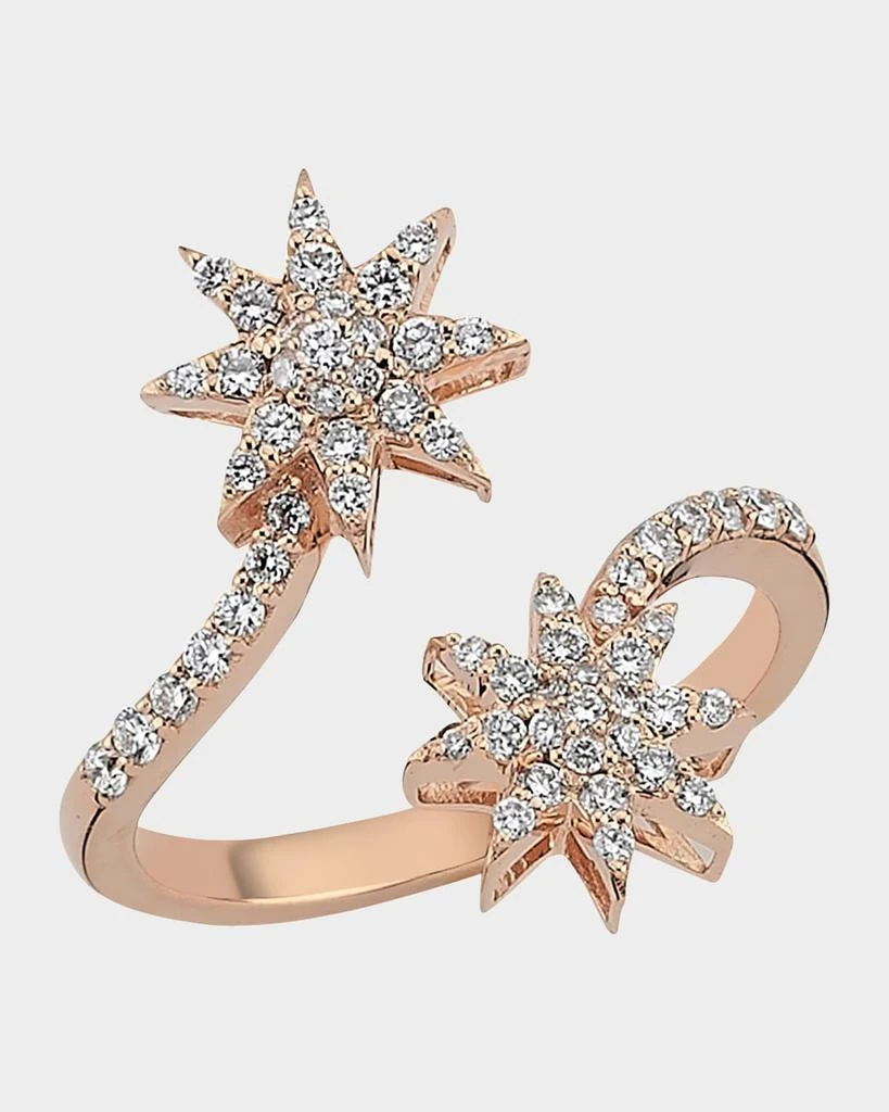 Bee Goddess Venus Star Diamond Bypass Ring, Size 7 1