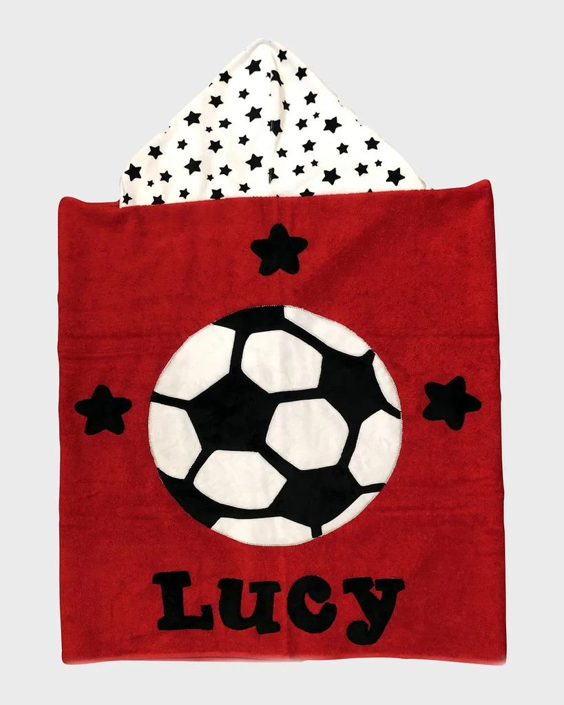 Boogie Baby Kid
s Soccer Star-Print Hooded Towel, Personalized 1