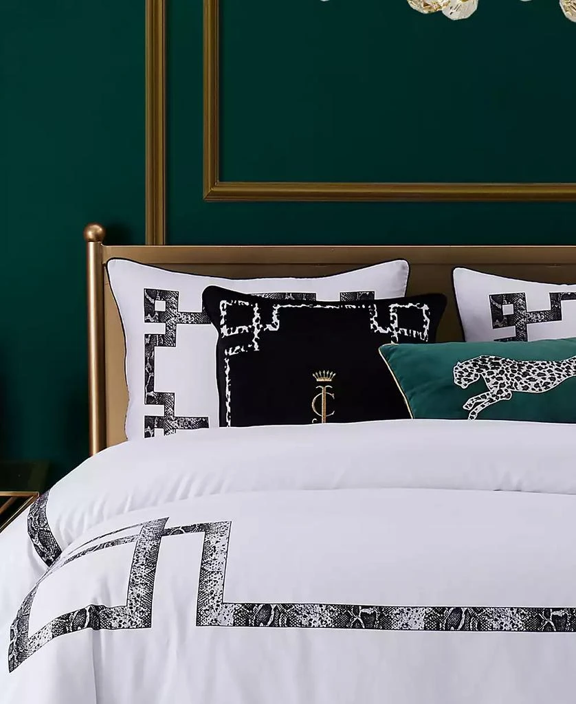 Juicy Couture Lattice Embroidered Velvet Decorative Pillow, 20" x 20" 5