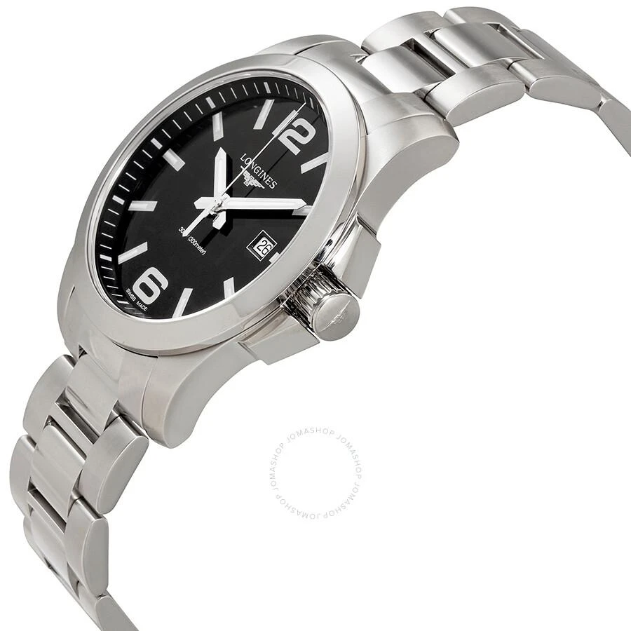 Longines Conquest Black Dial Stainless Steel Men's 43mm Watch L37604566 2
