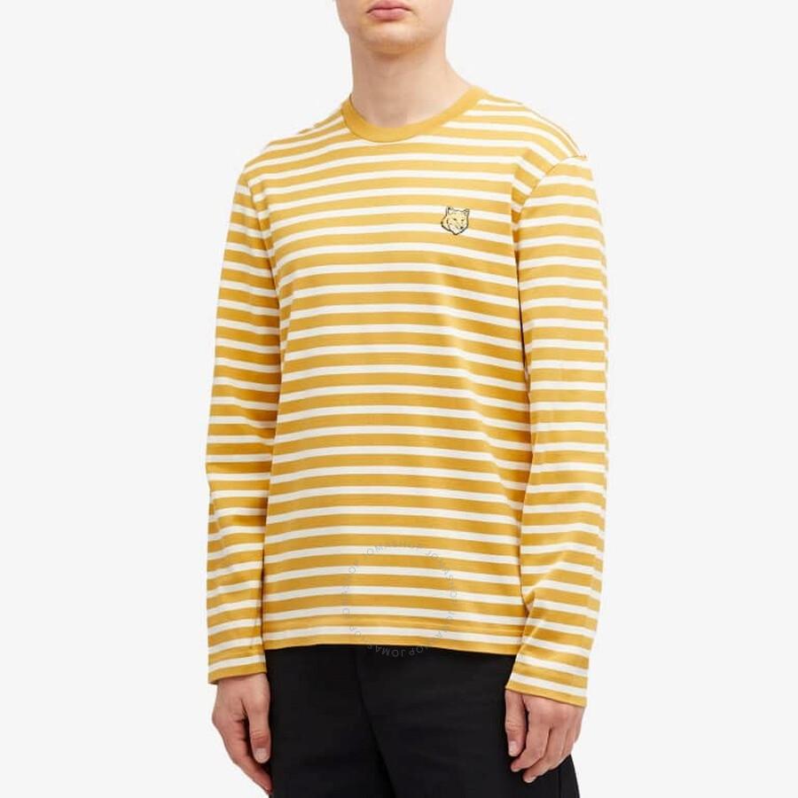 Maison Kitsune Fox Head Patch Stripe Marin T-Shirt