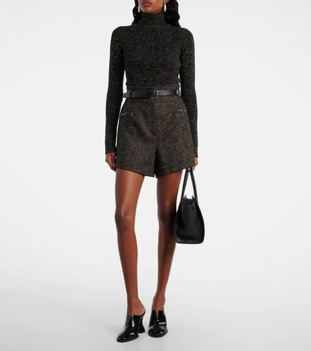 Max Mara Herringbone wool-blend shorts 2