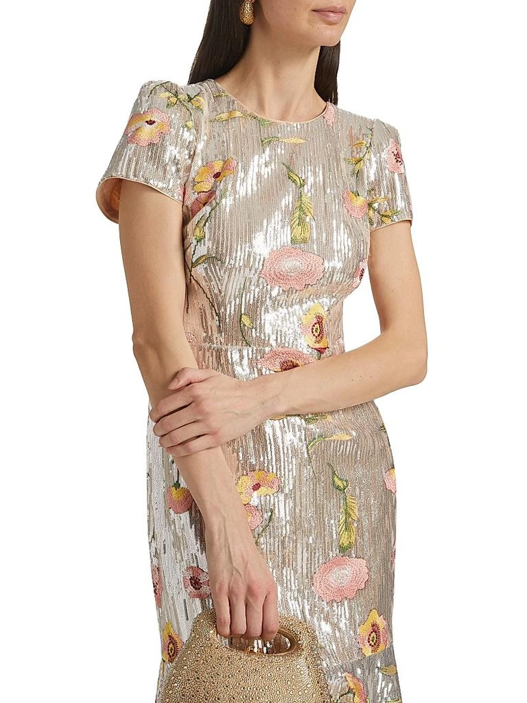 Tahlia Floral Sequined Flounce Cocktail Dress  On Sale Now with Up to 50%  Off | Discover Exclusive Deals & Savings at BeyondStyle  Authentic Milly  sheath|Women's|sequin|modern|midi-length|women's|women's apparel|crewneck| dresses|floral|short sleeve ...