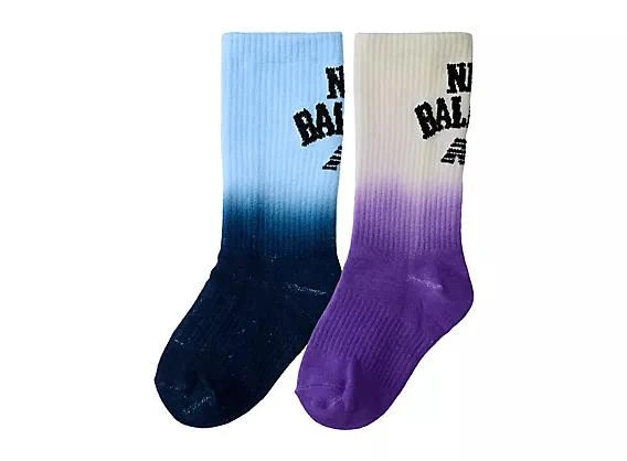 New Balance Kids Tie Dye Crew Socks 2 Pack 1