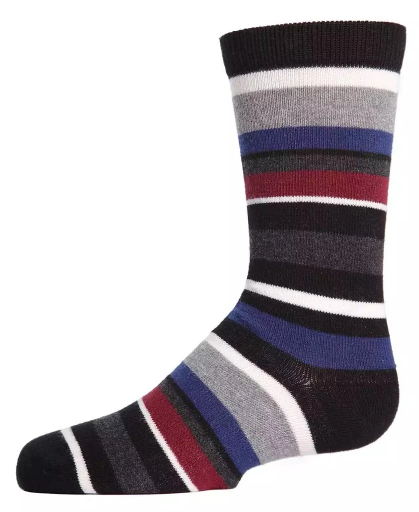 Memoi Boys Bright Stripes Ribbed Cotton Crew Socks 2