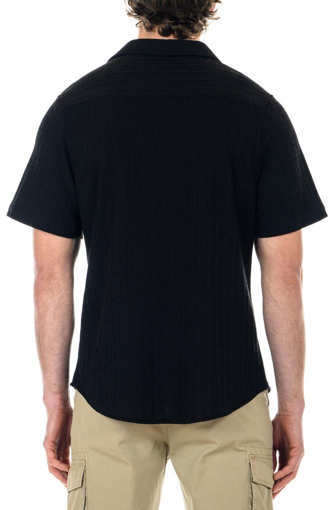 Original Paperbacks Reine Solid Short Sleeve Cotton Rib Button-Up Knit Shirt