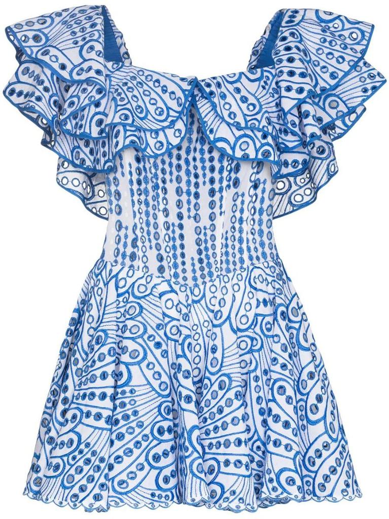 NA Blue Delia ruffled mini Dress