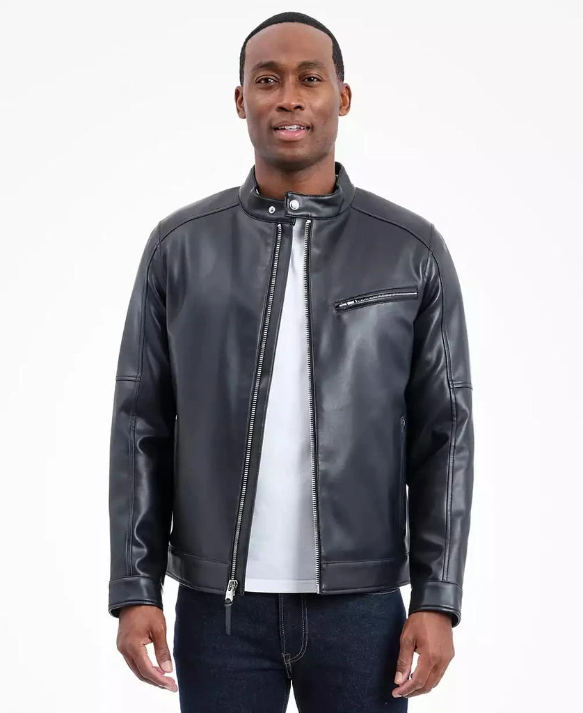 Michael Kors Men's Faux Leather Moto Jacket
