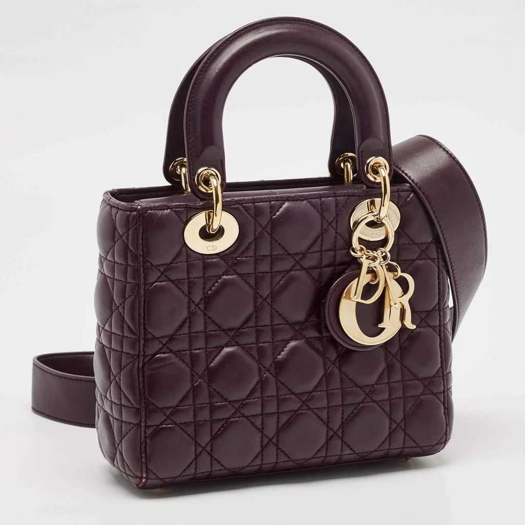 Dior Dior Purple Cannage Leather Small Lady Dior My ABCDior Bag 3