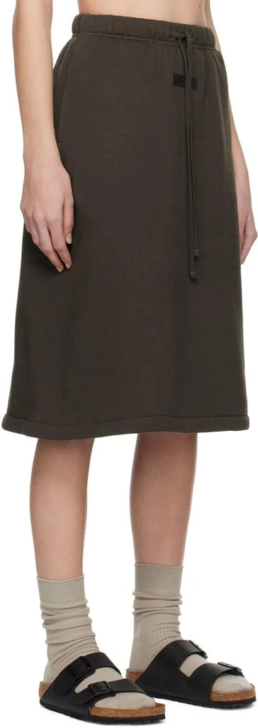 Essentials Gray Drawstring Midi Skirt 2