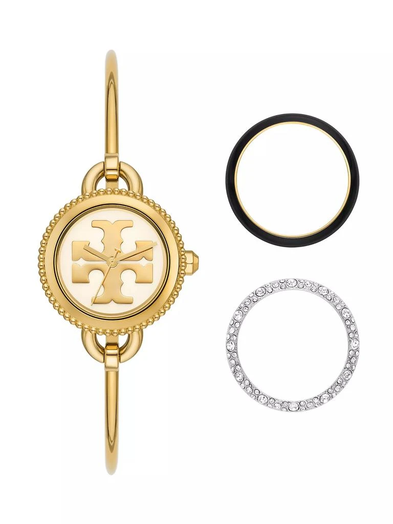 Tory Burch Miller Goldtone Interchangeable Bezel Bangle Watch 1