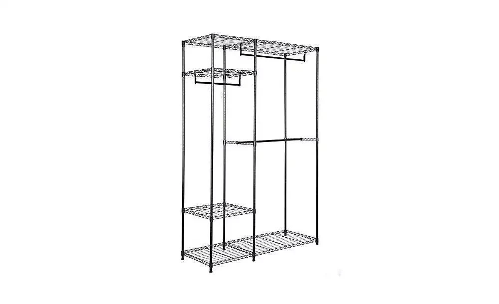 SUGIFT Portable Steel Closet Hanger Storage Rack Organizer