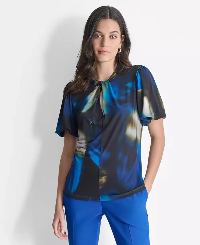 DKNY Women's Short-Sleeve Twist-Neck Blouse 3