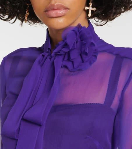 Dolce 
Gabbana Tie-neck silk chiffon blouse 5