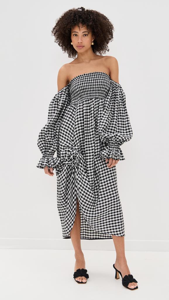 Sleeper Atlanta Linen Dress with Rose Detail