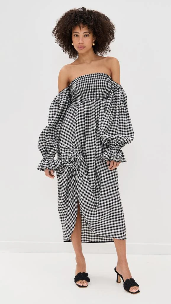 Sleeper Atlanta Linen Dress with Rose Detail 1